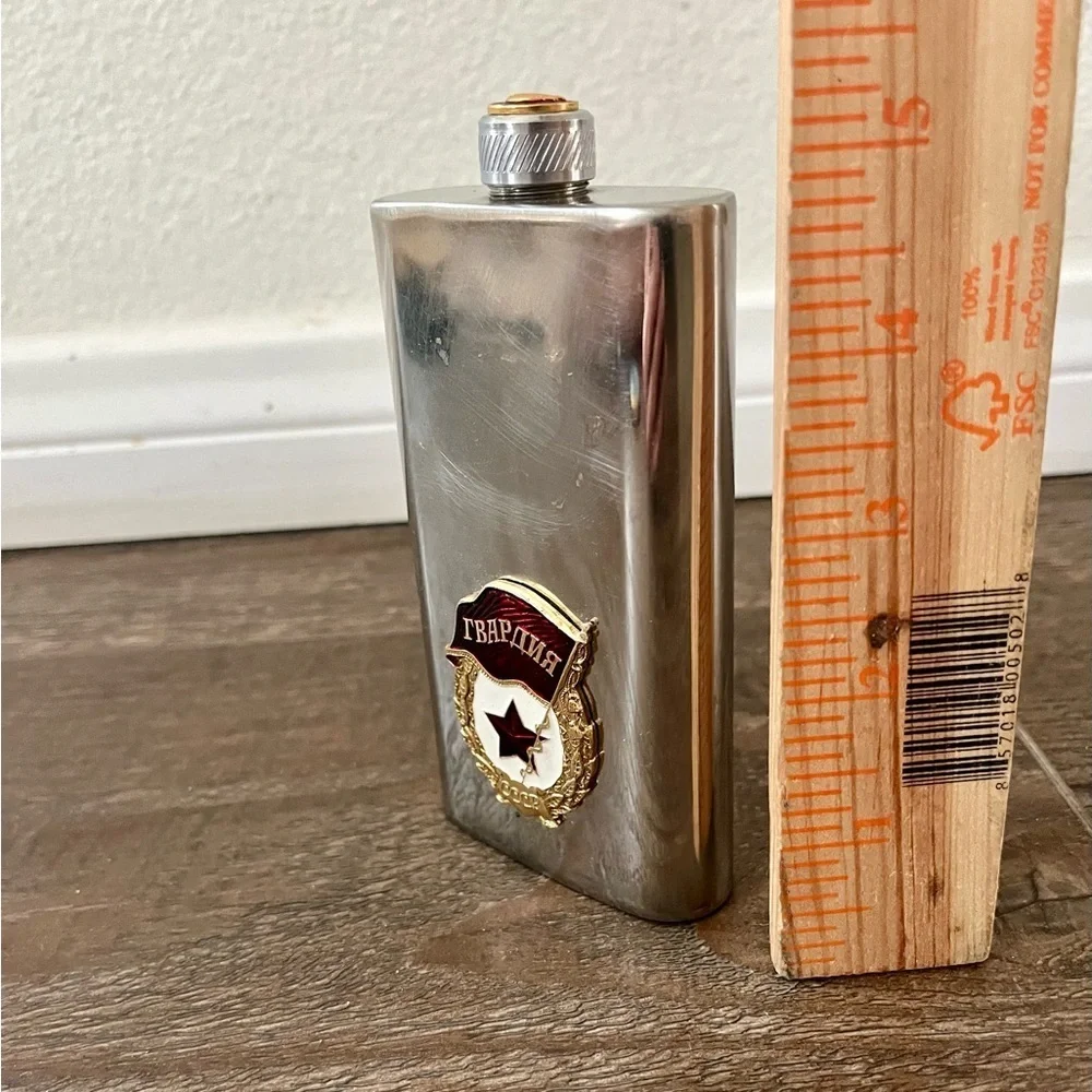 Vintage USSR Stamped Russian Lenin military stainless steel Flask